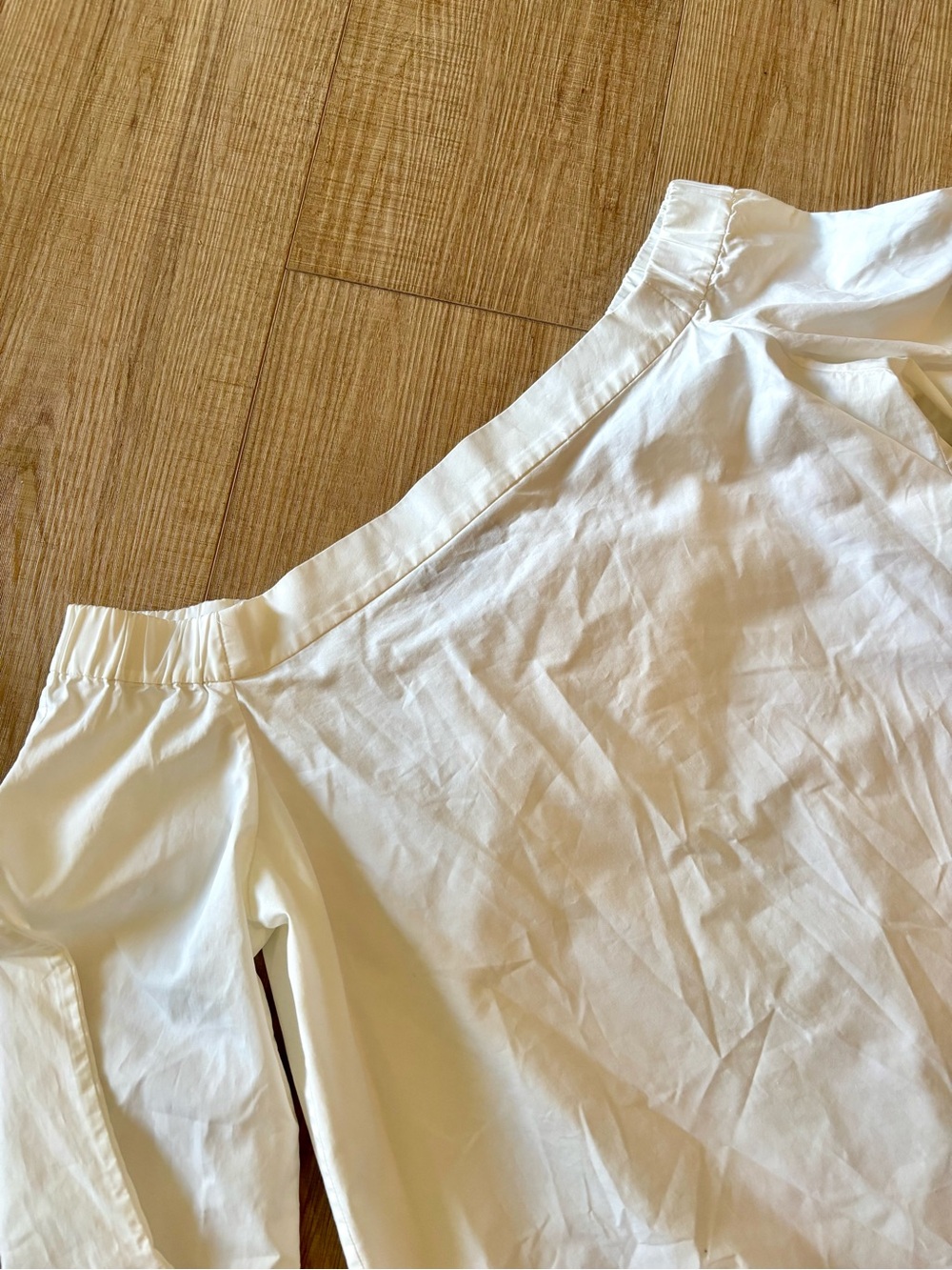 Tibi Off The Shoulder White Top Blouse Cotton Long Sleeve Sz 4 - Picture 11 of 12